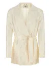 Fendi Giacca In Seta Bianca Donna In White