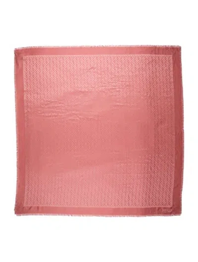 Pre-owned Fendi Silk Zucca Ff Logo Scarf In Pink