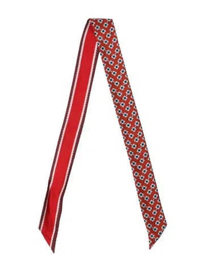 Pre-owned Fendi Silk Zucca Ff Logo Scarf In Red