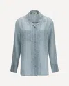 Fendi Silk-blend Dévoré Shirt In Blue