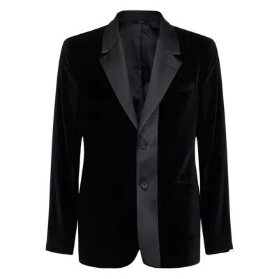 Fendi Silk-blend Dinner Blazer With Satin Lapels Blazer In Black