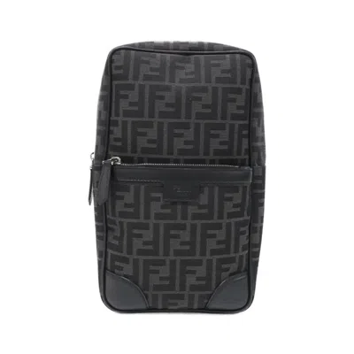 Pre-owned Fendi Silver Canvas Leather Shoulder Bag ()