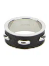Fendi Silver-colored Ring With Logo Lettering On The Side In Brass Man In Multicolor