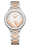 Fendi Silver Dial Two-tone Bracelet Watch, 36mm In Two Tone
