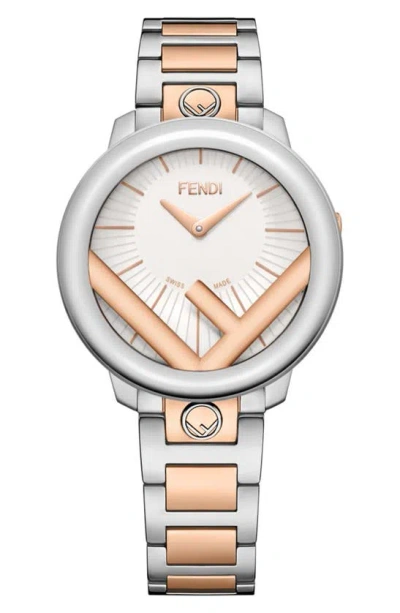 Fendi Silver Dial Two-tone Bracelet Watch, 36mm In Two Tone