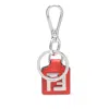 Fendi Ff Squares Leather Key Ring In Red