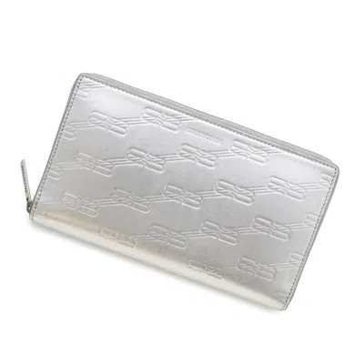 Pre-owned Fendi Silver Leather Long Wallet (bi-fold) ()