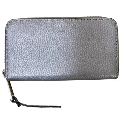 Pre-owned Fendi Silver Long Wallet (bi-fold) ()