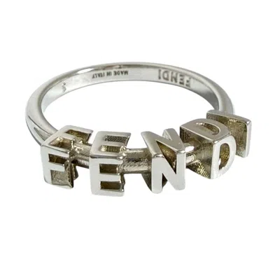 Pre-owned Fendi Silver Metal Band Ring ()