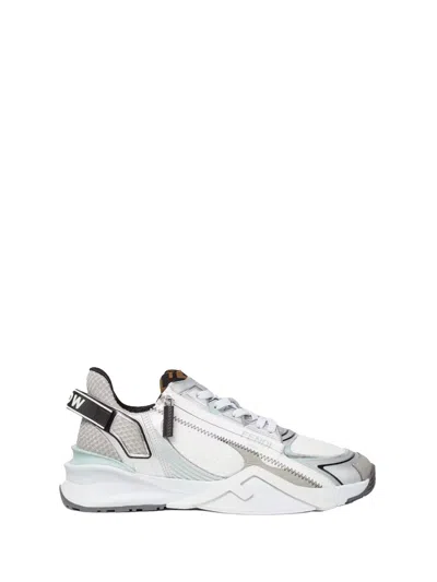 FENDI FENDI SILVER POLYESTER SNEAKERS
