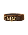 Fendi Silver Shearling Graphy Strap You (authentic Pre-loved) In Brown