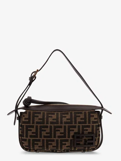 FENDI SIMPLY FENDI FFJACQUARD FABRIC SHOULDER BAG