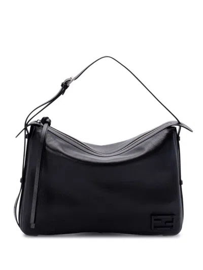 VIP【送料関税込】FENDI SIMPLY FENDI LARGE SHOULDER BAG Black Leather shoulder bag 'Simply Fendi Large' Fendi