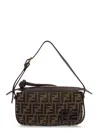 Fendi Mini Jacquard Ff Rectangular Shoulder Bag In Brown