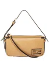 Shop Fendi Simply  Mini Leather Shoulder Bag In Beige