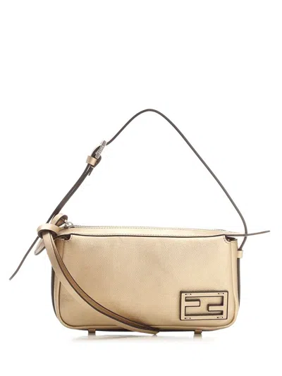 Fendi Simply  Mini Shoulder Bag In Gold