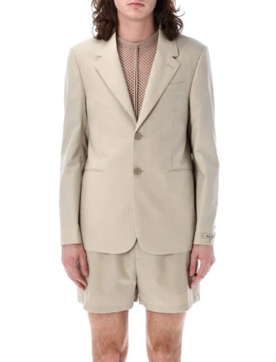 Fendi Men Single-breasted Blazer In Brown
