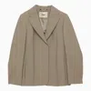 FENDI FENDI SINGLE-BREASTED JACKET IN TURTLEDOVE MOHAIR WOMEN