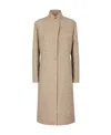 Fendi Brown Embroidered Wool Blend Coat In Nude