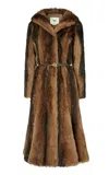 Fendi Single-breasted Shearling Coat In Multi