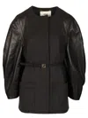 Fendi Single-breasted Short Jacket Coats Grey In Black