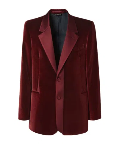 Fendi Single-breasted Tailored Blazer In Burgundy