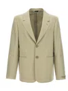 Fendi Single-breasted Wool Blazer Beige In Neutral