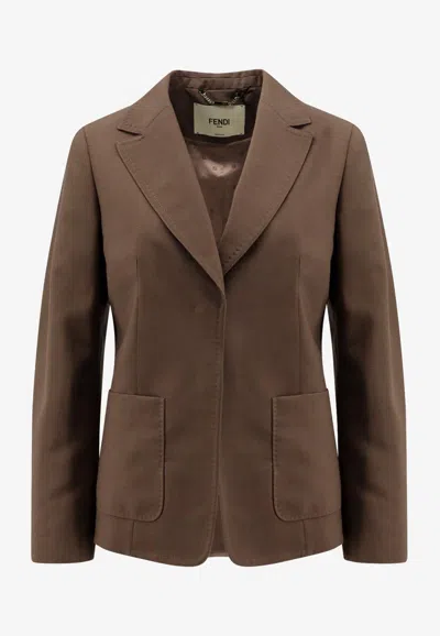 FENDI SINGLE-BREASTED WOOL BLAZER