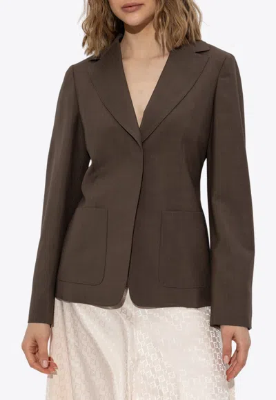 Fendi Single-breasted Wool Blend Blazer