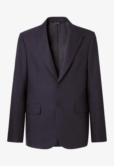 Fendi Single-breasted Wool-blend Blazer In Purple