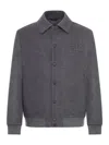 Fendi Double Wool Jacket With Ff Detail In Gray