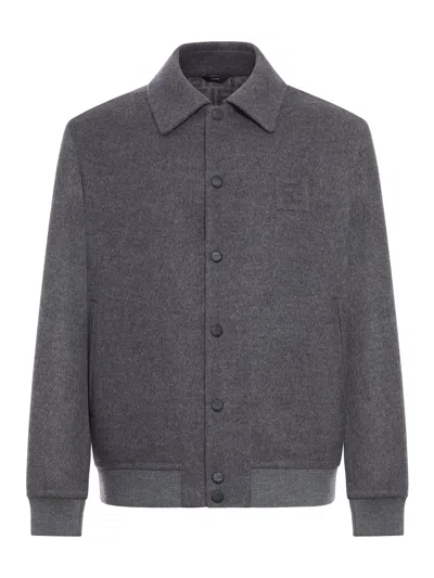 FENDI SINGLE-BREASTED WOOL BLOUSON