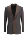 Fendi Brown Wool Crepe Blazer Jackets Brown In Brown