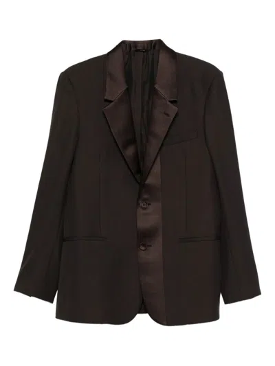 FENDI FENDI SINGLE-BREASTED WOOL CRÊPE TAILORED BLAZER CLOTHING