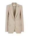 Fendi Beige Flannel Blazer In Nude