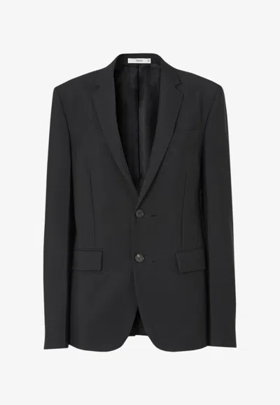 Fendi Single-breasted Blazer In Black