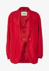 Fendi Single-breasted Buttoned Blazer In Red