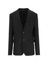 Fendi Single-breasted Jacket In Black