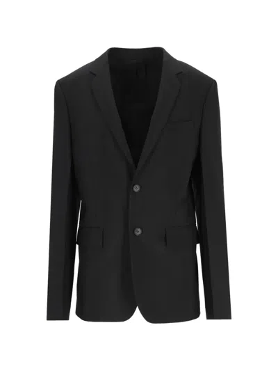 Fendi Single-breasted Jacket In Black