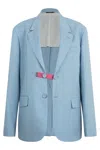 Fendi Single-breasted Wool Blazer In Blue