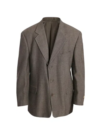 Fendi Single-breasted Wool Suit In Brown