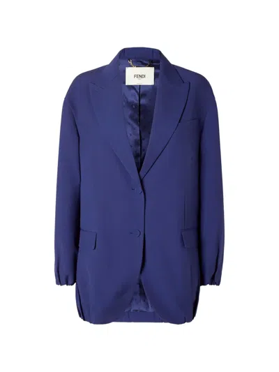 Fendi Single-breated Blazer In Blue