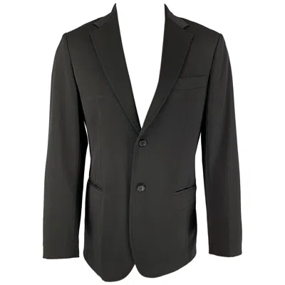 Pre-owned Fendi Size 40 Regular Black Wool Notch Lapel Sport Coat