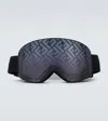 Fendi Ski Goggles In Shiny Black  / Blu Mirror