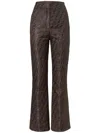 Fendi High Waist Flared Trousers All Over Pattern In Brown