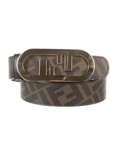 Pre-owned Fendi Skinny Belt Kit W/ Tags In Brown