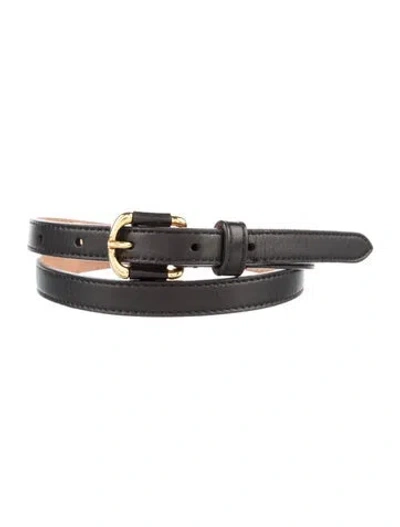 Pre-owned Fendi Skinny Leather Belt In Black