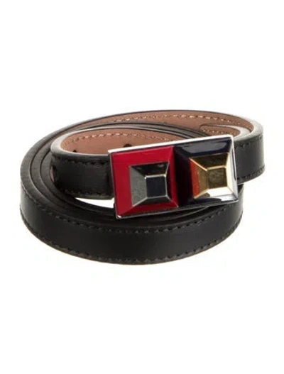 Pre-owned Fendi Skinny Leather Belt In Black