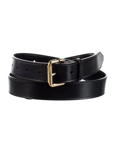 Pre-owned Fendi Skinny Leather Belt W/ Tags In Black