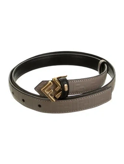 Pre-owned Fendi Skinny Leather Waist Belt In Black/neutrals